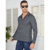 Mens Quarter Zip Up Sweaters Slim Fit Lightweight Mock Neck Pullover Casual Muscle Stretch Polo Sweaters - 3 of 4