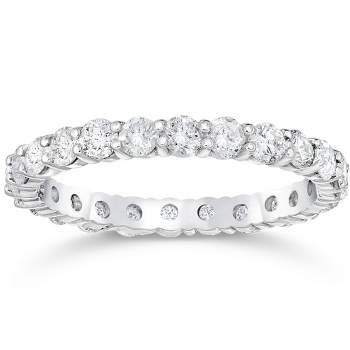 Pompeii3 1 1/2 Ct Diamond Eternity Ring Women's Stackable 14k White Gold Band Lab Created
