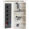 YAWWALK Thermostatic Valve 15-Spray 16 and 6 in. Dual Ceiling Mount Shower Head and Handheld Shower - 4 of 4