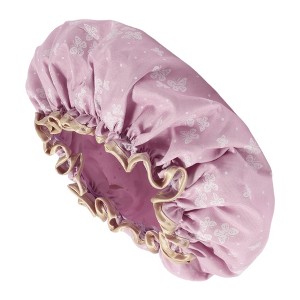 Unique Bargains Women Double Layer Butterfly Shower Cap 1 Pc - 1 of 3