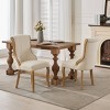 Snow Velvet Dining Chairs Set of 2 Mid Century Style with Curved Wood Trim and Sculpted Legs for Dining Room –The Pop Home - 2 of 4