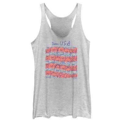 Women's Care Bears Team USA Flag Racerback Tank Top