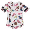 Ladies Bratz Dolls Baseball Jersey - Yasmin, Cloe, Jade, and Sasha Mesh Button Down Baseball Jersey - Bratz 1990's Shirt (White Black, X-Large) - 2 of 4