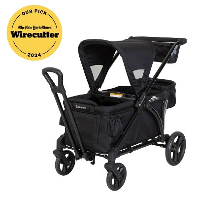 Black Double Tandem Stand-on Stroller Wagon