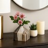 Contemporary Vase with Marble Finish for Living Room Decor - Decorative Flower Vase for House Design, Bedroom, and Table Decor - 2 of 4