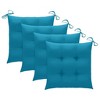 vidaXL - 4X Teak Wood Patio Chairs w/Light Blue Cushions - Foldable Outdoor Garden Seating for Terrace/Deck - 3 of 4