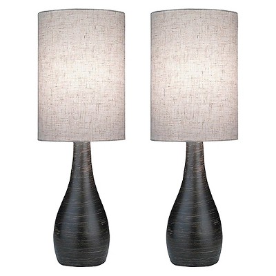 2pk Quatro Table Lamp Brushed Dark Bronze - Lite Source