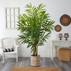 Nearly Natural 8-ft King Palm Artificial Tree in Handmade Natural Cotton Multicolored Woven Planter - 3 of 3