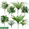 Aoibox Artificial Greenery Plants Fake Plastic Leaves with Stems UV Resistant Large Bunches for Outdoor Patio Garden Front Porch Yard Decor (Green) - 3 of 4