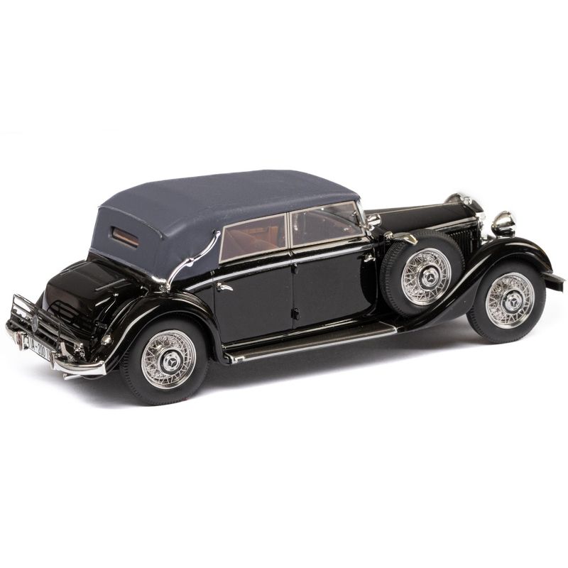 1933-37 Mercedes-Benz 290 W18 Lang Cabriolet D (Top Up) Black with Gray Top Limited Ed to 250 pcs 1/43 Model Car by Esval Models, 3 of 6