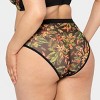 Curvy Couture Women's Mesh High Cut Brief Panty Sunset Glow - 2 of 4