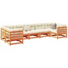 vidaXL Patio Sofa Set - Wax Brown Pine Wood 7 Piece Set Outdoor Garden Furniture with Cream Cushions - Modular Design - 2 of 4