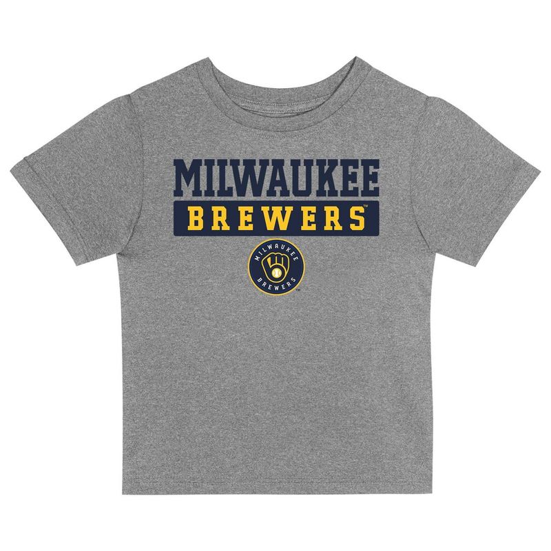 MLB Milwaukee Brewers Toddler Boys&#39; 2pk T-Shirt, 2 of 4