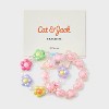 Girls' 2pk Flowers and Hearts with Beads Stretch Bracelet Set - Cat & Jack™️: Acrylic, Pull-On, 3 Years and Up - 2 of 3