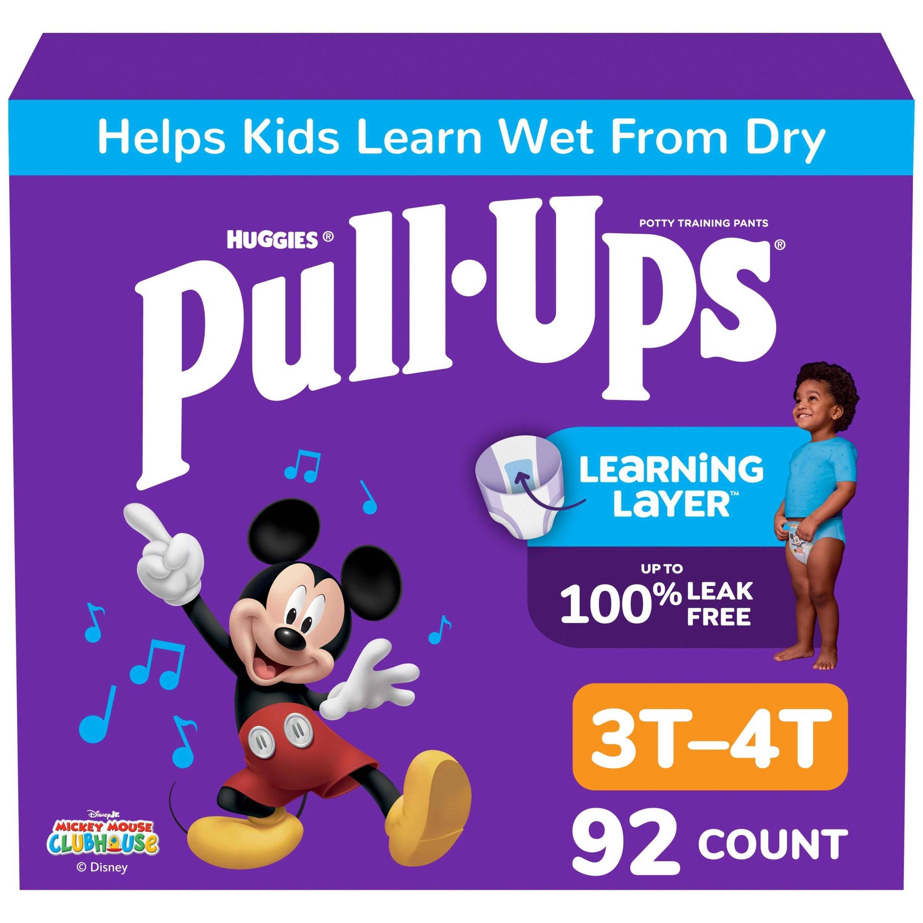 Pull-Ups Boys' Potty Training Pants with Learning Layer – Size 3T-4T - 92ct