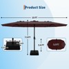 15FT Outdoor Double-Sided Large Patio Umbrella with Base, Rectangle Market Umbrella Outside Umbrellas for Poolside Lawn Backyard - 3 of 4