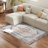 HOMCOM 4x6 Area Rug, Vintage Machine Washable Rug, Non-Slip Floor Carpet for Living Room, Bedroom, Dining Room, Home Office, Brown and Blue - 4 of 4