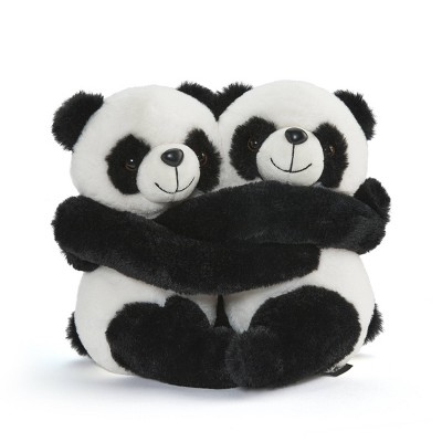 FAO Schwarz 9" Hugging Panda Bears 2pc Toy Plush