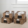 happimess Lane 12" Classic Farmhouse Handwoven Hyacinth Pantry Baskets with Chalkboard Labels and Handles - 2 of 4
