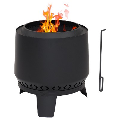 Heavy-Duty Black Steel Smokeless Wood-Burning Fire Pit