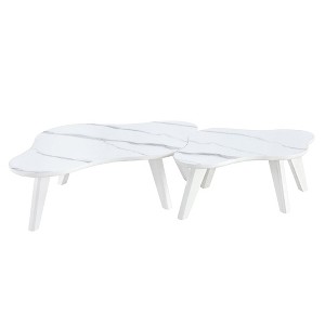 NicBex Modern 47.2" Cloud Shape Coffee Table with Wood Frame for Living Room and Bedroom - 1 of 4