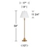 360 Lighting Dyna 58" Antique Brass White Pleated Shade Floor Lamp - 4 of 4
