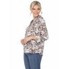Women's Pleated Casual Floral Blouse - White Mark - 2 of 4