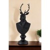 HomeRoots 23" Black Polyresin Suited Deer Bust Tabletop Sculpture - 2 of 4