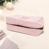 Unique Bargains Corduroy Rectangular Letter Makeup Bag Pink 1 Pc - 3 of 4