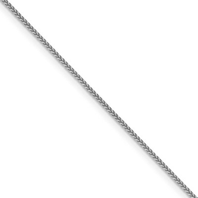 Black Bow Jewelry 1mm 14k White Gold Solid Square Wheat Chain Necklace