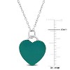 EVERLY JEWELRY | Sterling Silver Turquoise Enamel Heart Pendant with Chain - 18 in - 3 of 4