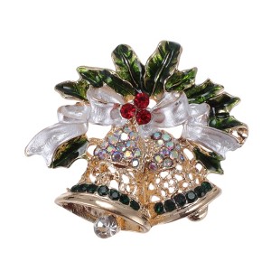 Unique Bargains Christmas Brooches CZ0477-1 Alloy Dripping Wax Green 1 Pc - 1 of 4