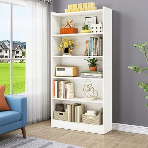 MAYEERTY Wood Bookcase, 72" Tall Bookshelf with 6-Tier Open Storage Shelves - 1 of 4