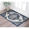 Ivory Gray And Blue Medallion Area Rug - 2 of 4