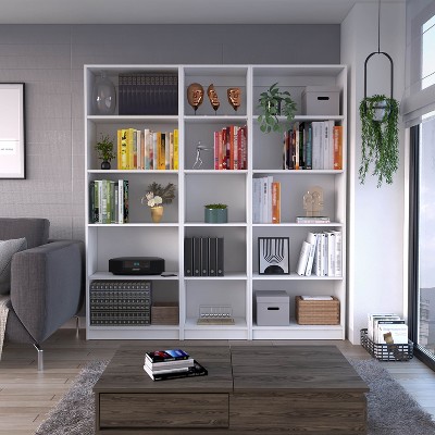 NicBex Bookcases for Home Office 3 Piece Bookcase Set 67" Wide Storage Cabinet Bookshelf with 14 Shelves for Living Room and Bedroom