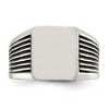 Black Bow Jewelry Men's 13mm Stainless Steel & Black Enamel Grooved Tapered Signet Ring - 4 of 4