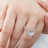 Pompeii3 Certified 3Ct Cushion Halo Diamond Engagement Ring 14k Gold Lab Created - 3 of 4