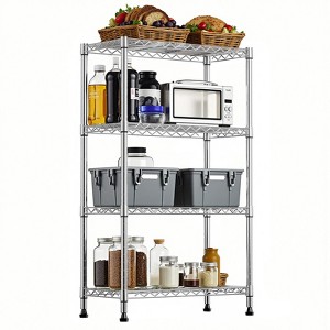 SEVOBAL Utility Storage Shelves Storage Shelving Steel Heavy Duty 4-Tier Utility Shelving Unit Steel Organizer Wire Rack, Brown, 29.5"*13.7"*47.2" - 1 of 4