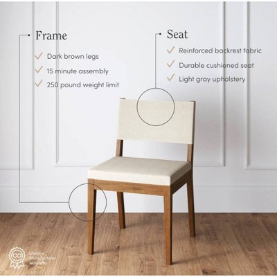 Linus Dark Brown and Light Gray Upholstered Side Chair Set