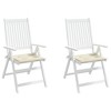 vidaXL Garden Chair Cushions - Set of 2 - Foam Filled,100% Oxford Polyester Fabric, Cream Color, Secure Tie Strings, Outdoor Use, 15.7"x15.7"x1.2" - 4 of 4