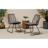 VASIP Set of 2 Rattan Dining Chairs with Water-Resistant Cushions and Sturdy Frame, Outdoor Wicker Patio Seating for Kitchen Patio Deck - 2 of 4