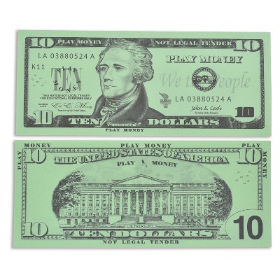 Learning Advantage Ten Dollar Play Bills, Set of 100