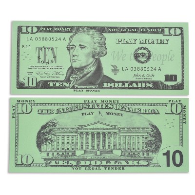 Learning Advantage Ten Dollar Play Bills, Set Of 100 : Target