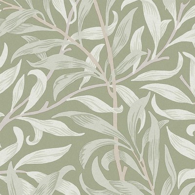 William Morris Sage Willow Bough Vinyl Wallpaper Double Roll