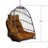 Maggift Patio Accent Chairs Outdoor Garden Rattan Egg Swing Chair Hanging Chair for Bedroom, Garden, Courtyard, Balcony, Brown, 40.5"*28.34"*22" - 3 of 4