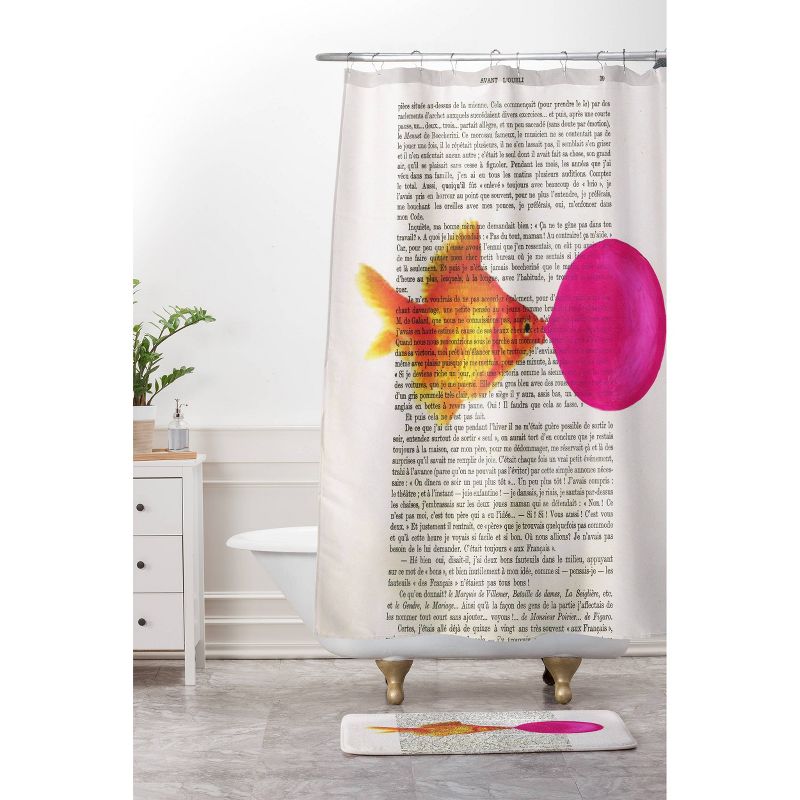 Goldfish with Bubblegum Shower Curtain Ivory - Deny Designs, 3 of 6