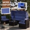 Jojoka 6PC Patio Furniture Set with Adjustable Canopy & Backrest, Rattan Outdoor Sectional Conversation Sofa for Yard Garden Deck - 3 of 4
