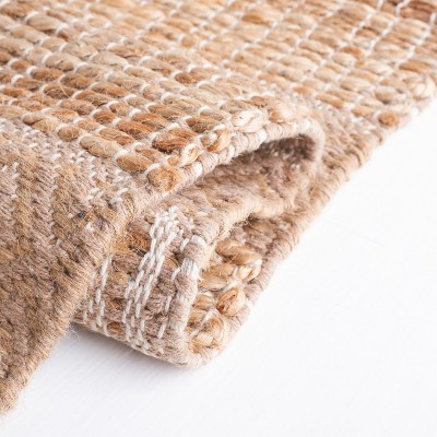 Taupe and Natural Handwoven Cotton Jute Area Rug 3' x 5'