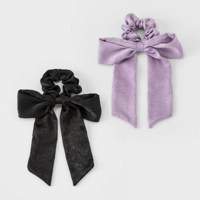 Girls' 2pk Twister Hair Ties - art class™ Black/Purple