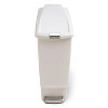 Simplehuman 40l Slim Liner Rim Plastic Step Trash Can White : Target